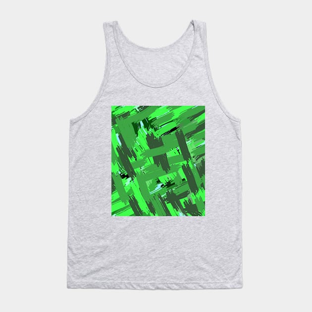 Green Abstract strokes design Tank Top by jen28